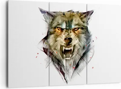 Produktbild von Bild auf Leinwand - Leinwandbild - Wolf Tier Wald - 165x110cm - Wand Bild - Wanddeko - Wandbilder - Leinwanddruck - Bilder - Kunstdruck - Wanddekoration - Leinwand bilder - Wandkunst - CE165x110-4070