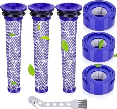 Produktbild von HEPA-Filter-Set für Staubsauger, 3 Stück, für V8 und V7 Staubsauger, inklusive 3 Vorfilter, Ersatzteil für Dyson Staubsauger, HEPA-Filter, V8 und V7 kompatibel