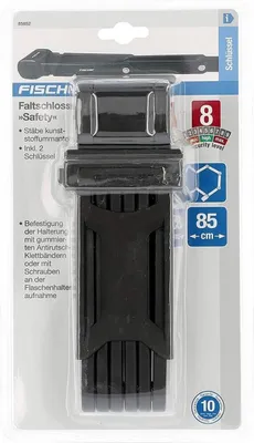 Produktbild von Fischer Faltschloss/Schlüssel mit Halter (schwarz)