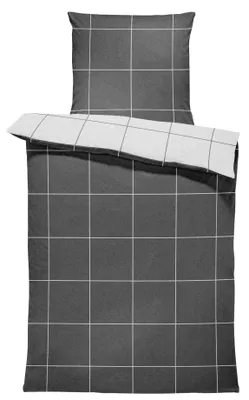 Produktbild von Winter Bettwäsche 135x200 cm Kariert anthrazit weiß Flausch Warme Fleece