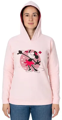 Produktbild von Disney Minnie Mouse Hoodie für Damen - Kapuzenpullover Sweatshirt Pullover mit Kapuze Rosa L
