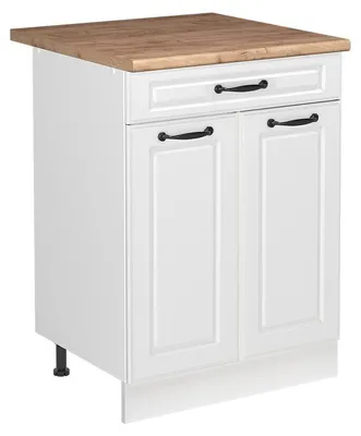 Zdjęcie produktu dla Szafka pod zlew Vicco R-Line Biały rustykalny/Biały 60 cm blat roboczy Dąb Goldkraft, Model 73037
