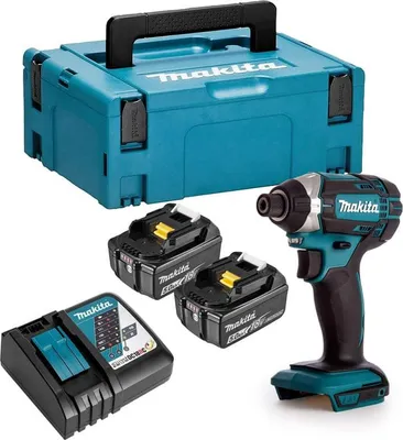 Produktbild von Makita DTD152RTJ, Schwarz, Blau, 3500 RPM, 1,6 cm, 165 Nm, Akku, 18 V