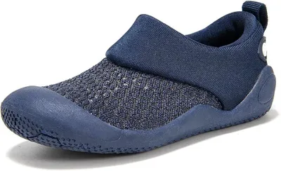 Produktbild von Atmungsaktive Uni-Kinderschuhe in Marineblau, zum Reinschlüpfen, rutschfest, Größe 22