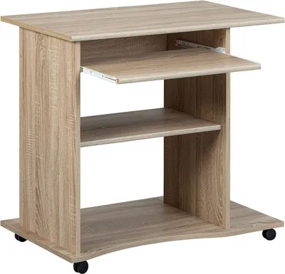 Immagine prodotto di Scrivania Dusa con 1 ripiano, 1 cassetto per tastiera, decori in rovere Sonoma.