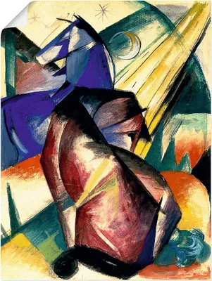 Produktbild von ARTland Poster Zwei Pferde rot und blau. 1912 Größe: 90x120 cm