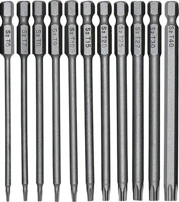 Produktbild von Torx-Schraubendreher-Bits-Set 100mm Stahl Magnetisch