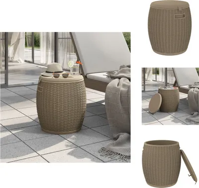 Image de vidaXL Coffre de jardin 4 en 1 Marron clair Polypropylène -  Coffres de jardin