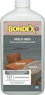 Produktbild von BONDEX Holz Neu Holzentgrauer Holzreiniger farblos 1 l