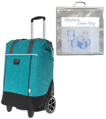 Produktbild von Punta Big Wheel Einkaufsroller Herren Damen Shopper Einkaufswagen Shopping Trolley Einkaufstrolley Trolly große Räder 10303-2400 Two Tone Petrol + Thermo Tasche