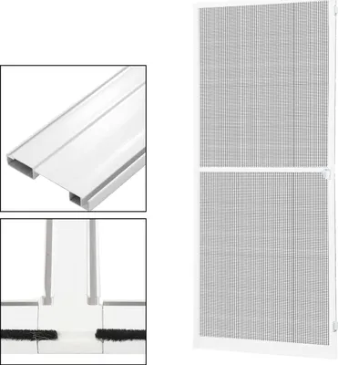 Obrázok produktu pre Jayseuw 120 x 240 CM sieťka proti hmyzu sieťka na dvere hliníkový rám sieťka proti komárom sieťka proti hmyzu gáza