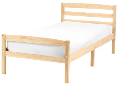 Obrázek produktu pro BELIANI Postel světle hnědá borovicové dřevo 80 x 200 cm s čelem lamelový rošt moderní skandinávský styl ložnice dětský pokoj