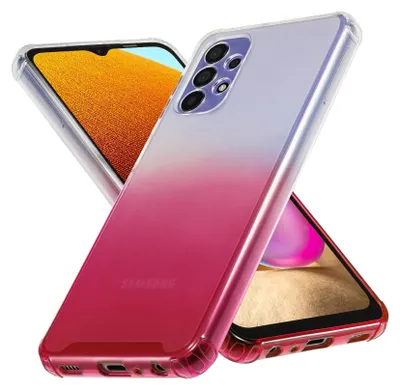 A clear product shot of a phone case with a gradient color.