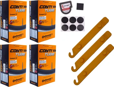 Produktbild von 4x Fahrradschlauch Continental 44-406 (20x1.50) SV 42mm Sclaverand +Reifenheber