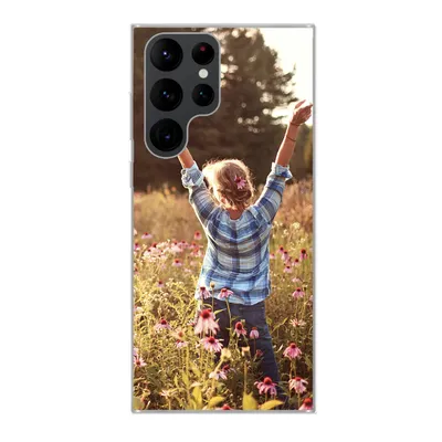 Produktbild von MuchoWow® Handyhülle Schutzhülle Hülle für Samsung Galaxy S22 Ultra Frau - Blumen - Frühling Silikon Softcase Handy Hülle - Abbildung