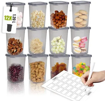 Immagine prodotto di Set di contenitori ermetici da 12 pezzi, 1,2 L, per la cucina e il frigorifero, senza BPA