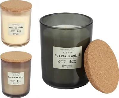 Produktbild von Natural Living 3er Set Duftkerze | Kerze im Apothekerglas / Glas