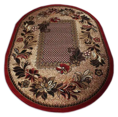 Image de Tapis BCF ALFA 01 ovale rouge 80 x 150 cm