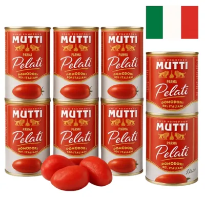 Image de Tomates Pelati 400 g, lot de 8, destinées au marché italien - Mutti
