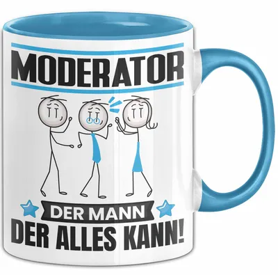 Produktbild von Moderator Tasse Geschenk für Moderator Der Mann Der Alles Kann Geschenkidee zum Geburtstag (Blau)