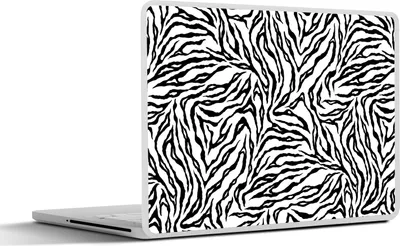 Produktbild von MuchoWow® Laptop Aufkleber Sticker Cover Tigerdruck - Schwarz - Weiß - Tiere - Muster 40x30 cm - Laptop Dekoration - Selbstklebend