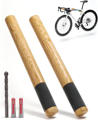 Productafbeelding van Fietsophangbeugel muur - Hout - Tot 20 kg - Voor racefiets, MTB en stadsfiets