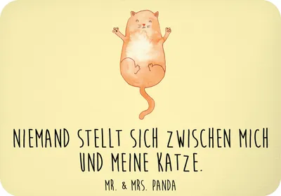 Produktbild von Mr. & Mrs. Panda Kühlschrankmagnet Katze Umarmen - Gelb Pastell - Geschenk, Freunde, Familie, whiteboardmagnet, Cats, haftmagnet, Pinnwandmagnet, küchenmagnet, Katzen