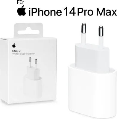 Produktbild von Apple 20W USB-C Power Adapter - Ladegerät für iPhone 11, 11 Pro, 12, 12 Pro, 13, AirPods Pro