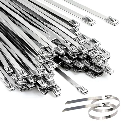 200 Edelstahl-Kabelbinder, 200×4,6 mm, selbstsichernd