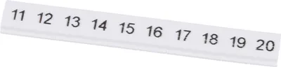 Productafbeelding van Phoenix Contact markeerstrip, 10-delig, type 11 - 20 ZBF 4 LGS, met doorlopende cijfers, materiaal: polyamide (PA), kleur: wit