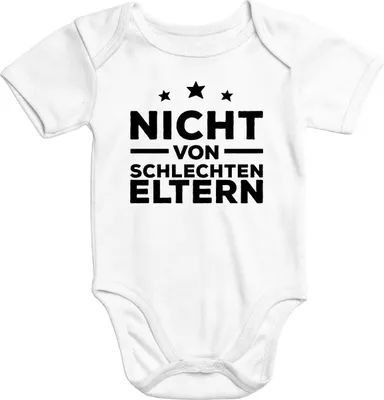 Produktbild von kurzarm Baby Body Aufdruck nicht von schlechten Eltern Babybody Baumwolle Moonworks®  0-3 Monate