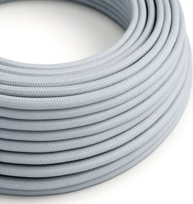 Image de Creative-Cables Câble électrique gainé de tissu, gris-bleu RM30, 2 x 0,75 mm², 50 m, rond, effet soie