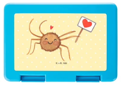 Produktbild von Mr. & Mrs. Panda Bentobox Spinne Agathe Motivation - Gelb Pastell - Geschenk, Glück, Vorratsdose, Lunchbox, Vertrauen, Vorratsbehälter, Liebe, Bento Box, Dankeschön