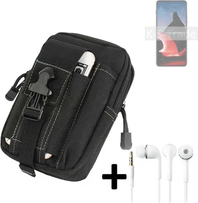 Produktbild von K-S-Trade Gürteltache + Kopfhörer kompatibel mit Motorola ThinkPhone Gürtel Tasche Holster Schutz Hülle Handy Hülle  schwarz inkl. Extrafächer