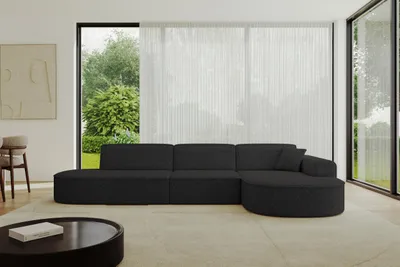 Produktbild von ALTDECOR Ecksofa in L-Form MARI-L2 - 328x171x79,5 cm Schwarz - Corner Sofa Bett Eckcouch Couch Wohnlandschaft Cauchsofa