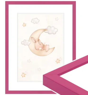 Fotolijst für Kinderzeichnungen DIN A4 21x29,7 cm, rosa, Holz