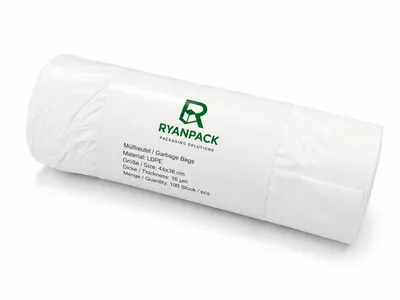 Image de Sacs poubelle RyanPack sans poignées, en LDPE, 44 × 36 cm, 16 µ, blancs – paquet de 100 pièces, Image générée par une IA