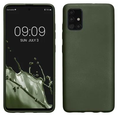Produktbild von kwmobile Handyhülle für Samsung Galaxy A51 Hülle - Silikon Case metallisch schimmernd - Schutzhülle Cover - Metallic Tannengrün