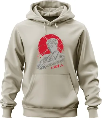 Produktbild von Samurai Katana Anime Yakuza Gentleman Blut Noir Steampunk Retro Uni Hoodie Kapuzenpullover, Natur, XL