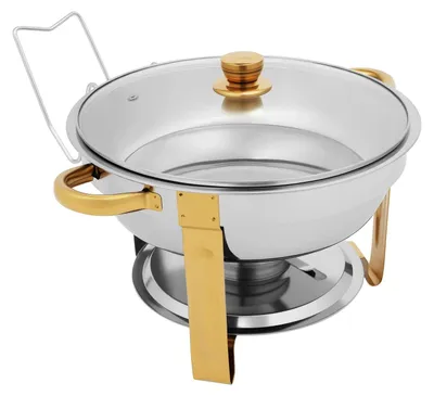 Produktbild von Chafing-Dish-Buffetset - Rundes Warmhaltegerät - Edelstahl - 4,7 l - Für die Buffet- und Catering-Servierung