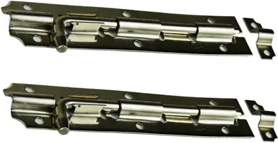 Produktbild von 2er Set Schubriegel 153mm aus Edelstahl - 2 Stück Türriegel - Torriegel - Türbeschlag - Bolzenrigel - Überfalle in der Farbe - Silber