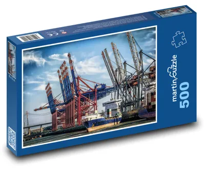 Obrázok produktu pre Puzzle 500 Hamburg - rušný prístav - martinpuzzle