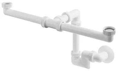 Immagine prodotto di Sifone doppio per lavabo 5/4", DN40, bianco