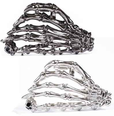 Produktbild von Silberne Haarspangen, Gothic, Palmzilver, Schwarz, Halloween, Cosplay