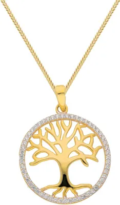 Produktbild von Anhänger Lebensbaum Zirkonia   mit Goldkette 333 -8 Karat Gold 42 cm