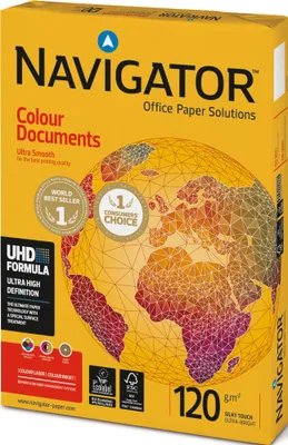 Produktbild von Navigator Brand Datasheet, Laser-/Inkjet-Druck, A4 (210x297 mm), 250 Blätter, 120 g/m², Weiß, ISO 536, ISO 534, ISO 2493, ISO 8791/2, ISO 287, ISO 11475, ISO 2471