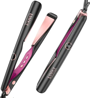 Produktbild von LANDOT Haarglätter Lockenstab - Geschwungene Stylingplatten zum Glätten Locken Wellen - Verstellbarer Temperatur 120℃-230℃