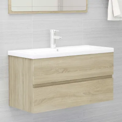 Produktbild von Waschbeckenunterschrank Sonoma-Eiche 90x38,5x45cm Holzwerkstoff , Badezimmerschränke Design 2024