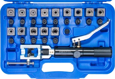 Image de SW-Stahl 24518L Outil de sertissage hydraulique, pour carburant, freins, transmissions, huile et conduites de climatisation, 29 pièces