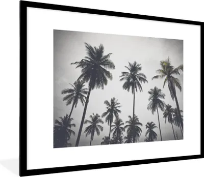 Produktbild von MuchoWow® Gerahmtes Poster Palme - Tropisch - Natur 80x60 cm - Poster mit Schwarzem Bilderrahmen Wandposter Rahmen Foto Bilder - Schlafzimmer-Dekorationen - Fotoposter
